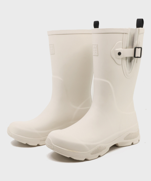 Sporty Middle Rain Boots Cream